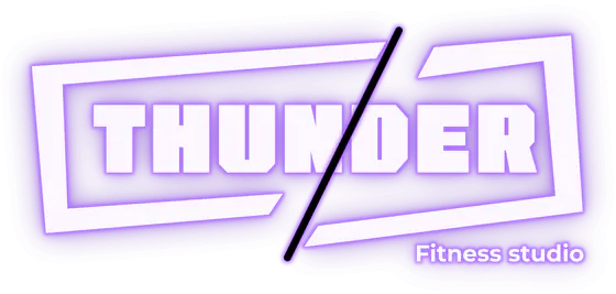 Logo de Thunder Fitness Studio en neón
