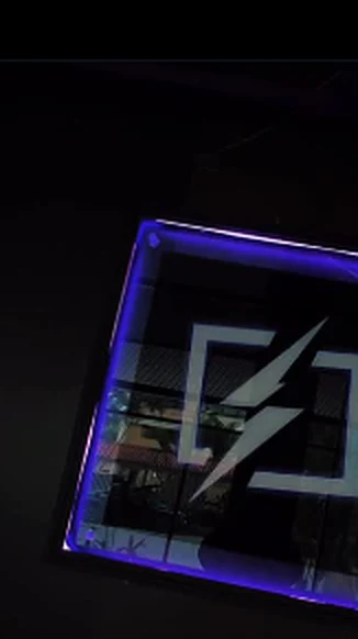 Isotipo de Thunder en neón violeta